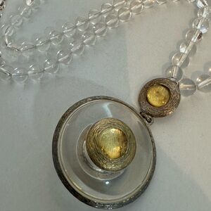 Karl Lagerfeld Clear Beaded Necklace with Pendant